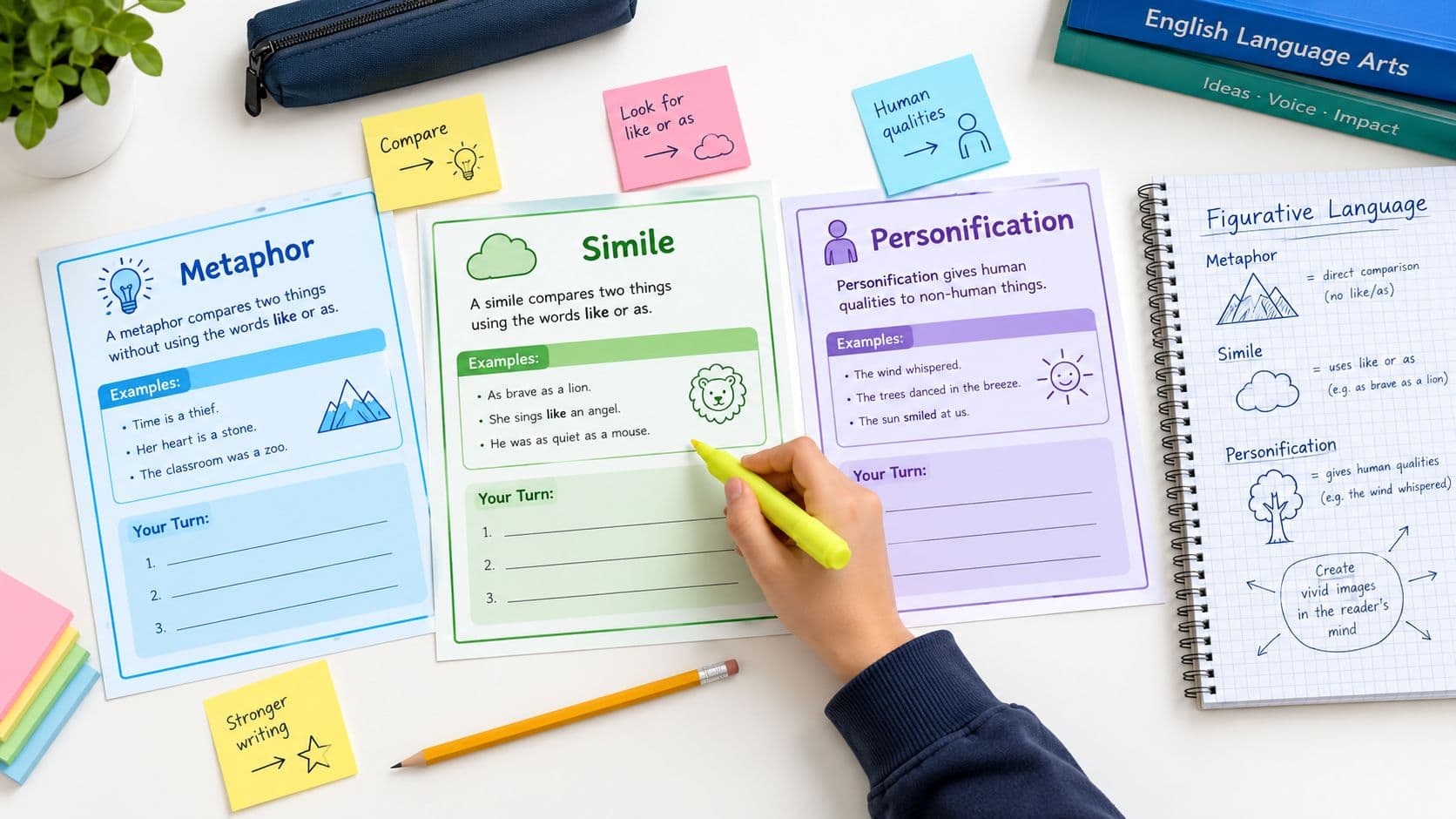 8 Figurative Language Middle School Lessons planning view