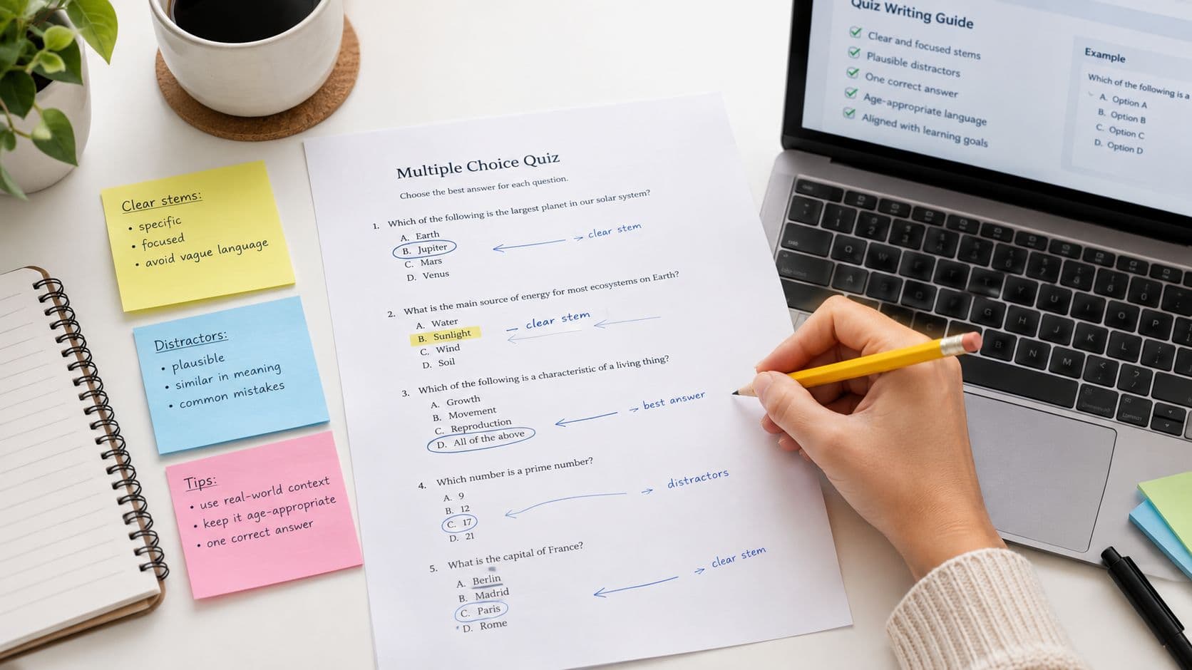 Multiple Choice Questions Design: A 2026 Guide planning view