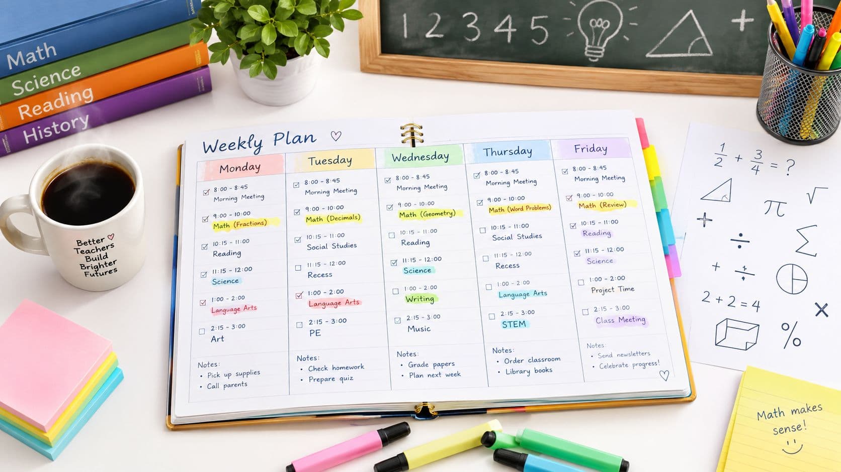 Printable Weekly Teacher Planner: How to Print a Ready Week interface example