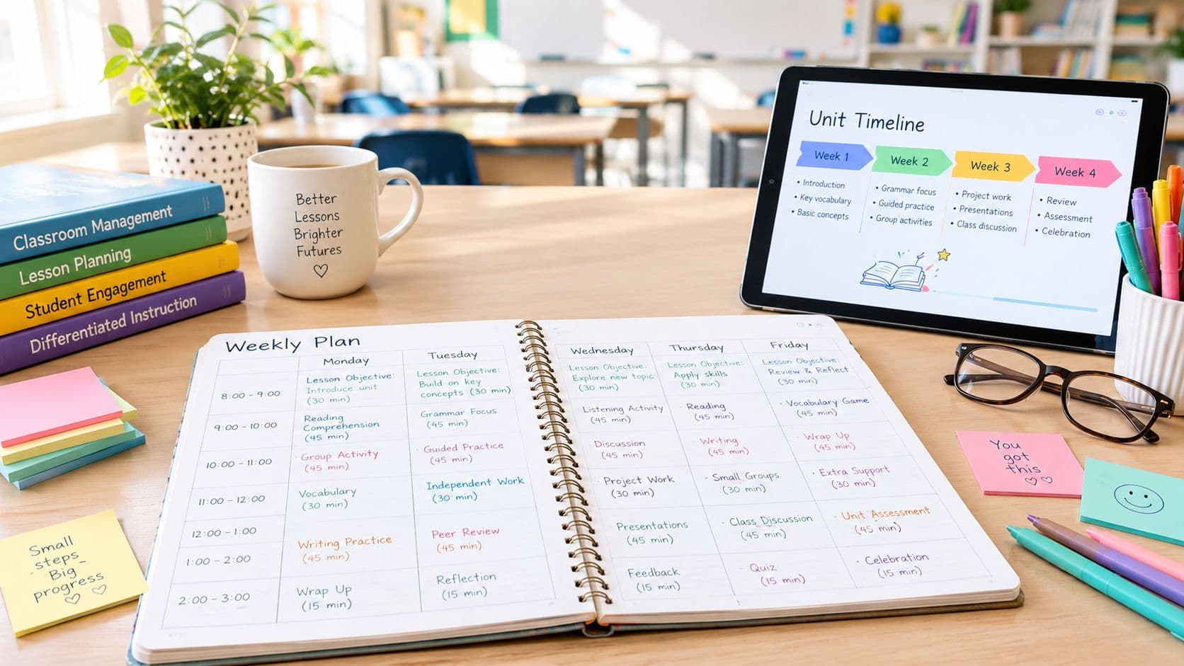 Weekly Planner Teachers planning view