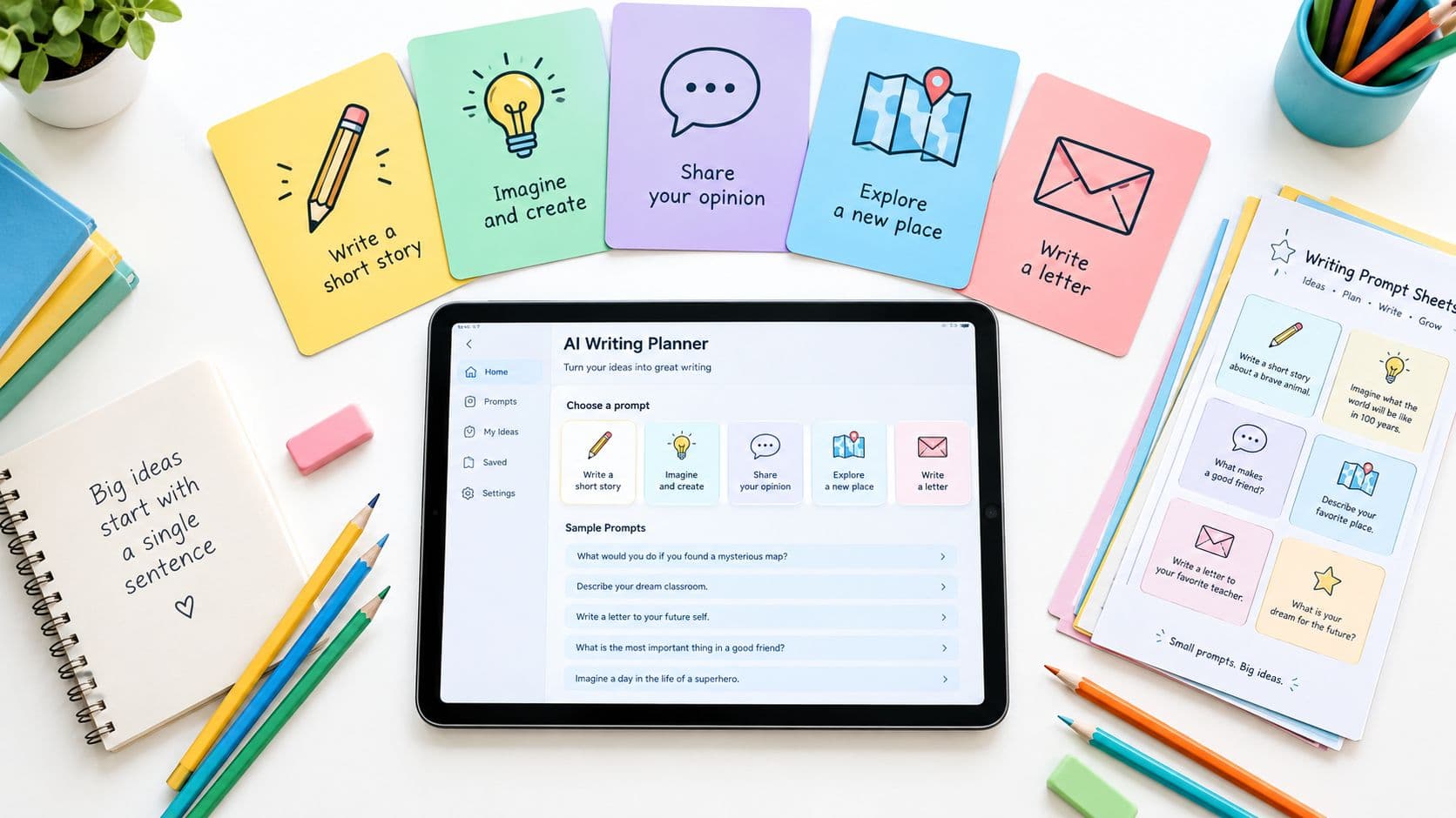 9 Writing Prompts for Elementary Classrooms interface example